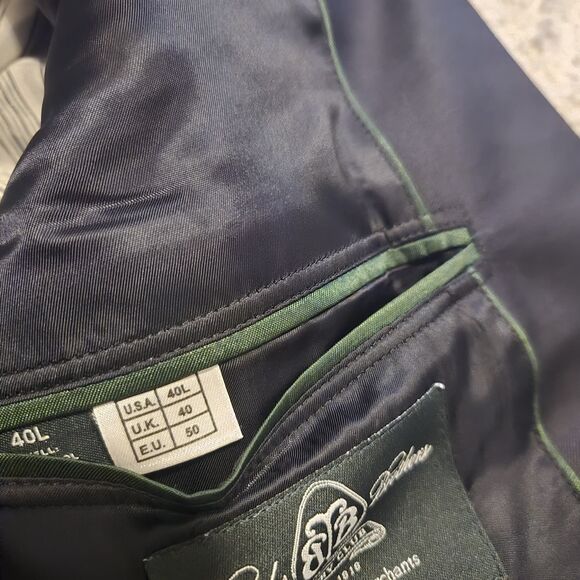 Brooks Brothers 1818 Madison X Loro Piana 40L Gold  Buttons Blazer Navy Blue - Picture 10 of 10